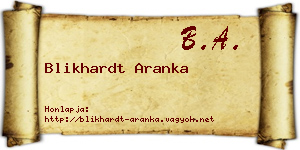 Blikhardt Aranka névjegykártya