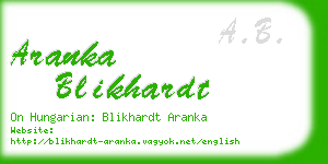 aranka blikhardt business card
